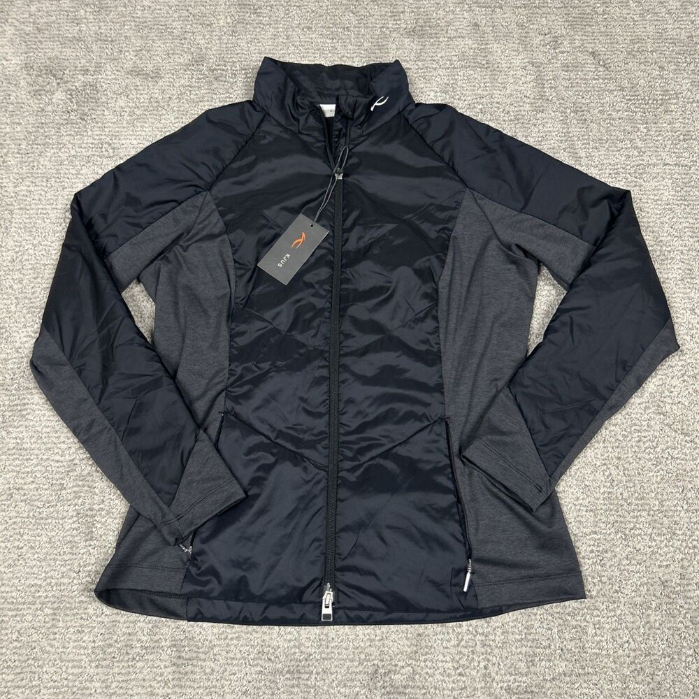 KJUS Radiation Jacket Womens XL 42 Black Full Zip Pockets Lightweight Golf New